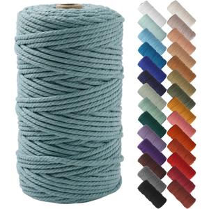 NOANTA Eucalyptus Macrame Cord 4mm x 109yards, Colored Macrame Rope Cotton Rope Macrame Yarn, Colorful Cotton Craft Cord for Wall Hanging, Plant Hangers, Crafts, Knitting
