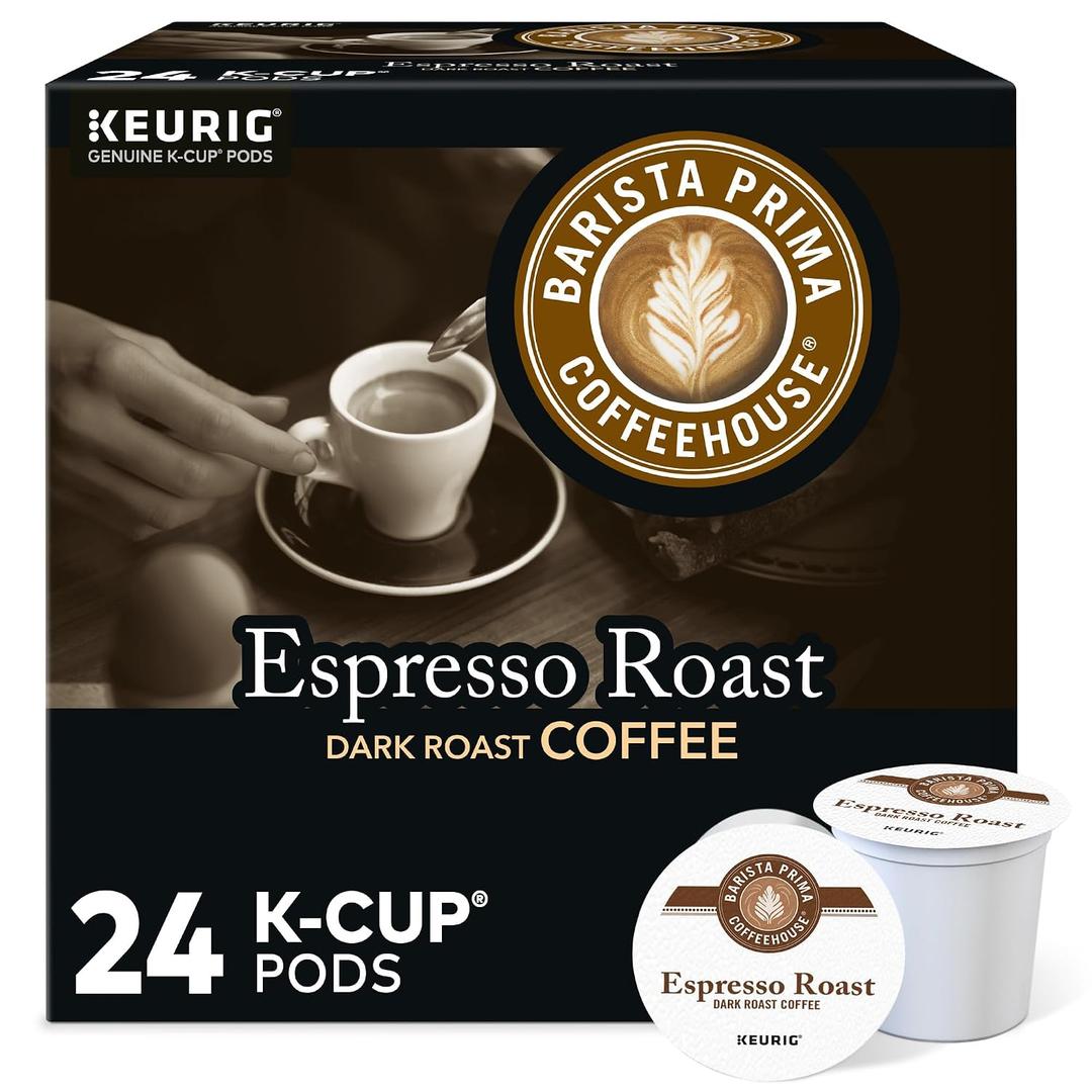 Barista Prima Coffeehouse Espresso Roast Coffee, Keurig Single Serve K-Cup Pods, 96 Count (EXP 01/22/27)