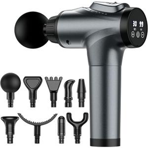 APHERMA Massage Gun, Muscle Massage Gun for Athletes Handheld Electric Deep Tissue Back Massager, Percussion Massage Device for Pain Relief with 30 Speed Levels 9 Heads