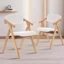Folding Chairs with Padded Seats,Wooden Stackable Dining Chair,Easy to Store Foldable Dining Chairs for Kitchen, Living Room, Wedding Party Picnic (White), 21.25in x 21in x 31.49in
