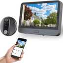 Cawhun Peephole Camera WiFi Doorbell with 4.3" LCD Smart Door Viewer  1080P | 120 View, Night Vision, Motion Alerts & 2-Way Talk | Security Door Viewer for Homes/Apts via Smart Life App