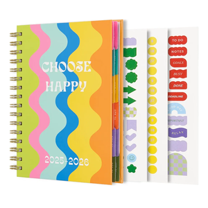 Pack of 2, And Per Se Student Planner 2025-2026, Academic Planner July 2025 - June 2026, 8.5" × 6.2", Weekly & Monthly Lesson Plan for Students with Colorful Tabs & Stickers (Joyful Wave)