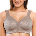 ZeroBound Women's Minimizer Bras Comfort Cushion Strap Wirefree Full Coverage Large Bust Non-Padded Bra (Beige)