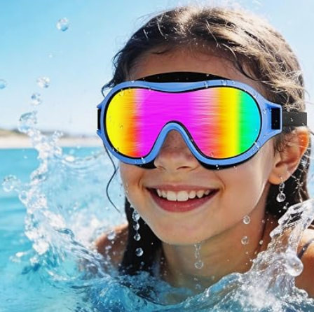 Aegend Swim goggles for Kids 5-15, Anti-Fog Anti-UV Wide Vision Waterproof, No leak Swimming goggles for Boys Girls, Blue 