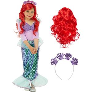 Morph Little Mermaid Costume For Girls Mermaid Dress With Wig Kids Underwater Princess Outfit For Dress-Up Fun (Small)
