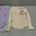 3 Pack Girls Long Sleeve Shirts Kids Slim Fit Crew Neck Tops Ruched Soft Basic Undershirts Layering Tees 5-14 Years (11-12 Years, Cream, Light Grass Green, Taro Purple)