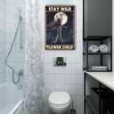 LIUAXICIA Tin Sign Bar Hippie Stay Wild Flower Child for Living Room Bedroom and Office Home Kitchen 8x12inch