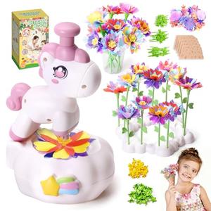 RISUNTOY Flower Craft Kits, Arts and Crafts for Kids 4-12, DIY Fabric Bouquet Making Set, Fun Art Supplies & Activities, Best Birthday Gifts for Girls Boys