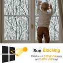 Leaf Pattern Window Tint with Installation Tools, Blackout Window Cover, Sun Blocking Window Tint for Home (Full Blackout Opaque, 35.4'' x 78.7'')