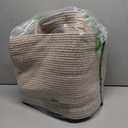 OIAHOMY XXLarge Rectangle Blanket Basket-96L, Cotton Woven Basket for Storage, Dirty Clothes Basket for Living Room, Nursery, Bedroom, Toy Organizing with Handle, 24" x 16" x 15", Brown Variegated