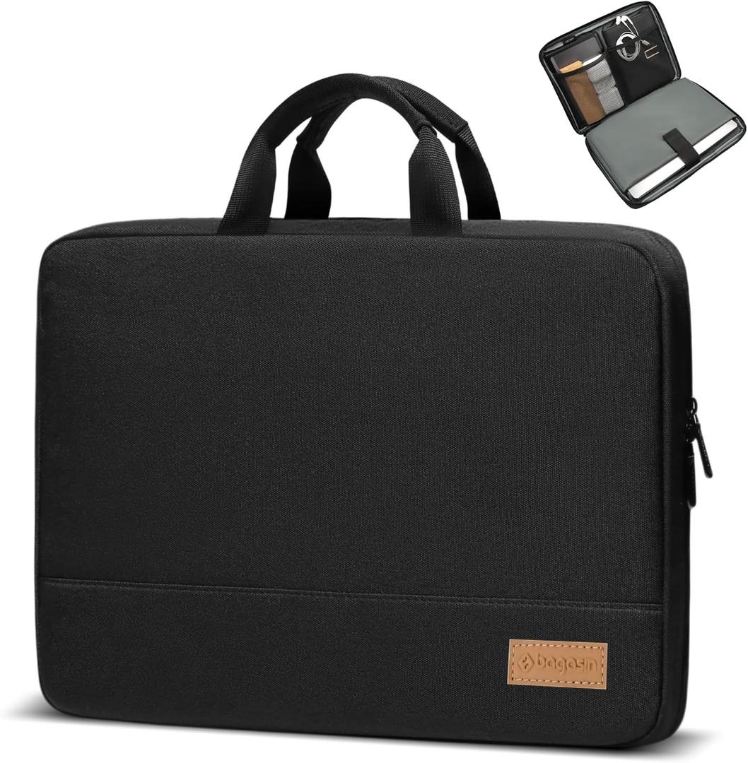 Laptop Sleeve Case, 15.6 17.3 14 13.3 12.3 inch TSA Laptop Sleeve Computer Carrying Bag (Black)