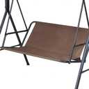 Swing Seat Cover Replacement, 600D Thickened Oxford Waterproof Chair Bench Replacement Cover Outdoor Swing Cushion Cover for 2/3 Seat Patio Garden Swing Chair(Coffee, XXL - 58.3x19.7x19.7in)