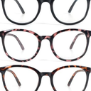 KoKoBin 3 Pack Reading Glasses for Women Cute Round Blue Light Blocking with Spring Hinge (Mix Color)