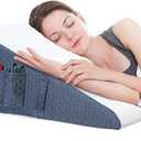 Welzona 12inch Wedge Pillow for Sleep, Updated Bed Wedge, Acid Reflux, Heartburn, GERD, Neck Pain, Cooling Memory Foam Top, Removable Washable Cover Incline Wedge Pillow for Improved Sleep