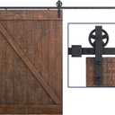 SMARTSTANDARD 12 Feet Heavy Duty Sliding Barn Hardware Kit, 4FT - 18FT, Black, Smoothly and Quietly, Simple and Easy to Install, Fit 72" Wide Door Panel (Industrial Bigwheel Hangers)