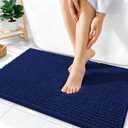 OLANLY Thick Bathroom Rugs 36x24, Extra Soft Absorbent Chenille Bath Rugs, Rubber Backing, Machine Wash Dry, Bath Mats for Bathroom Floor, Tub and Shower, Home Decor Accessories, Navy