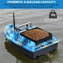 Bait Boat,RC Bait Boat,2.4G 546yd Remote Control with 4.4lbs Capacity, Dual 5200mAh Batteries, ABS Heavy-Duty Hull, Brushless Motors & Night LED, 19 X 10.43 X 6 Inches