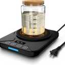 Sourdough Starter Warmer Mat - 24H Timer - Precise 1F Thermostat Control (70-100F) - Smart Memory Warming On/Off - Fits Jars Up to 40oz - Perfect for Home Baking (Black)