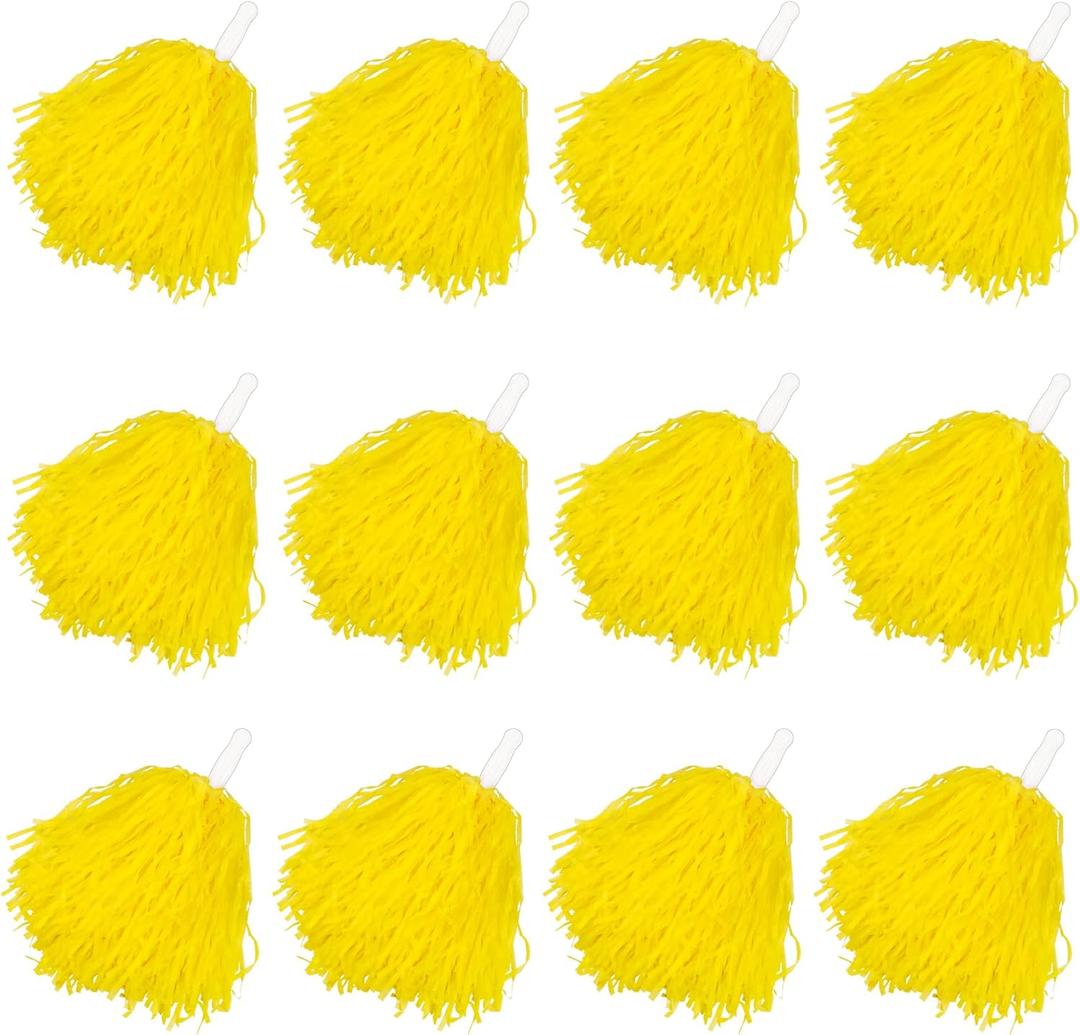 Plastic Cheerleading Pom Pom for Spirit Squadsikit Rooters, Cheering Teams (yellow)