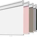 Joydeco Blackout Cordless Roller Shade White Fabric Mini Blinds & Shades for Windows 28 Inch Wide Home Darkening(28x 75)