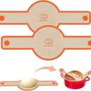 Silicone Bread Sling for Dutch Oven, 2 PCS Non-Stick & Easy Clean Reusable Silicone Bread Baking Mat with Long Handles, Easy to Transfer Sourdough Bread (2Pack Round, Orange)