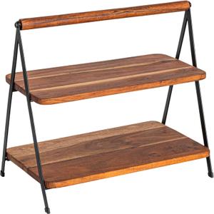 Creative Co-Op Acacia Wood 2-Tier Serving Stand