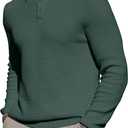 Zaitun Mens Knit Polo Sweater Long Sleeve Lightweight Collared Pullover Casual Sweaters Khaki (Green, XXL)