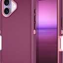 I-HONVA for iPhone 17 Case Shockproof Dust/Drop Proof 3-Layer Full Body Protection [Without Screen Protector] Rugged Heavy Duty Cover Case for Apple iPhone 17 6.3" 2025,Purple/Pink