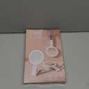 Travel Makeup Mirror with 3 Color Lights, 15X/1X Double Sided Lighted Magnifying Mirror, Portable Handheld Mirror, 3 in 1 Tabletop/Handheld/Hanging, Ideal Gift for Women in Home, Office, Trip, White