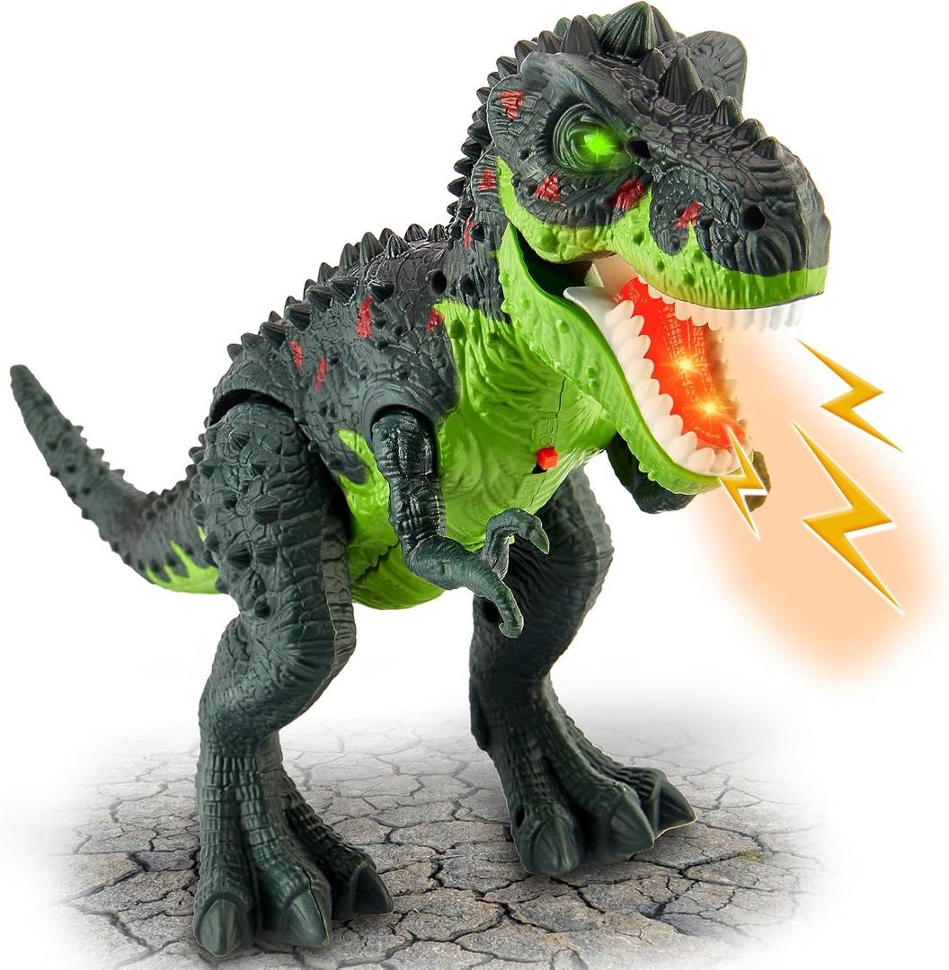 HYAKIDS Dinosaur Toys for Kids 3-5, Electric Tyrannosaurus Rex with Spray Mist, Walking, Light and Roaring Sound, Dino Toy Gift Ideas for Boys and Girls