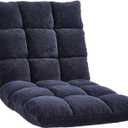 Amazon Basics Adjustable 14-Position Memory Foam Floor Chair with Back Support, Portable, 41.3"D x 21.3"W x 6"H, Navy
