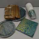 175Pcs Green Plates and Napkins Party Supplies, Green and Gold Party Decorations for Birthday Graduation Party Decorations Serve 25