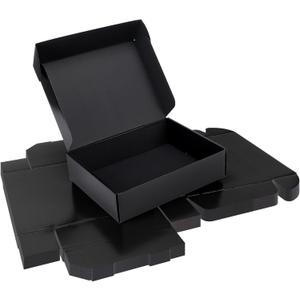 Rempry 12x9x3 Inches Black Shipping Boxes 20 Pack, Corrugated Cardboard Mailer Boxes for Packaging, Gift Boxes with Lids for Small Business