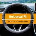 Grey Truck Steering Wheel Cover with Breathable Grip, Premium Faux Leather, Universal fit for Full Size Trucks and SUVs with Steering Wheel Size 15.5" to 16"