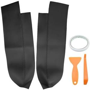 2Pcs Car Microfiber Leather Armrest Cover Skin Front Door Panel Elbow Pad Replacement for Honda CR-V CRV 2007-2012, Black, 1Pair
