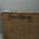 Pamo Babe Travel Crib - Lightweight Baby Playard with Zip Door, Carry Bag for Airplane - Easy to Carry (Black)