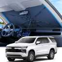 REEVAA 2025 Upgraded Truck Windshield Sun Shade Umbrella [99% Sun Protection & Keep Cool] Protect Interior, 360 Flex Handle Sun Shield Sunshade, X-Large (61''x39'') for Full-Size Truck/MPV Car