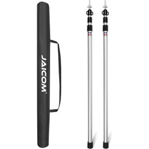 JAICOM Adjustable Tarp Poles, Tent Poles for Camping, Set of 2, 7'6" Telescoping Poles for Tarp, Shelter, Canopy, Tent, Awning, Hiking, Hammock Rain Fly