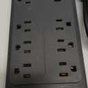 Surge Protector Power Strip - Nuetsa Flat Plug Extension Cord with 8 Outlets and 4 USB Ports, 6 Feet Power Cord (1625W/13A), 2700 Joules, ETL Listed, Black