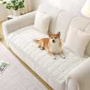 Pet Couch Covers for Sofa Washable Non Slip Dog Couch Cover Protector Pet Friendly Mat for 3 Cushion Sofa (Off White, 27.6" x 59.06")