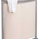 STORAGE MANIAC Corner Laundry Hamper, 110L Commercial Laundry Hamper with Heavy Duty Steel Frame and Removable Bag, Industrial Rolling Laundry Sorter, Heavy Duty Laundry Basket Organizer, Beige