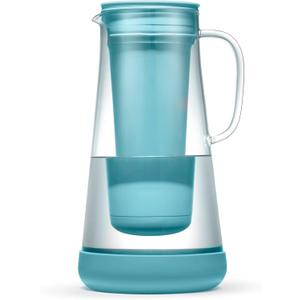 LifeStraw Home Water Filter Pitcher, 7-Cup, Glass with Silicone Base, Juniper, for Everyday Protection Against Bacteria, Parasites, Microplastics, Lead, Mercury, PFAS and a Variety of Chemicals