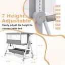 Baby Bassinet,3 in 1 Bedside Bassinet for Baby with Hanging Toys,Foldable Baby Bassinets Bedside Sleeper,4-Sided Mesh Bedside Crib with Wheels and Storage Basket,6 Height Adjustable (Light Grey)