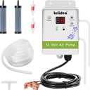 Aerator for Bait Bucket, Briidea 12 Volt Livewell Aerator Pump System with Timing Cycle Function, Dual Outlet, Designed for Use in Fresh and Salt Water to Keep Your Bait Fish Alive