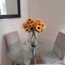 Sunflower Bouquets, 2 Bunches Artificial Sunflowers for Decoration, Yellow Silk Faux Flowers with 7 Heads Each, Realistic Sunflower Decor for Home, Wedding, Christmas Party Arrangements