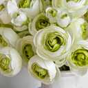 Letjolt Ranunculus Artificial Flower 18 Pcs Green Silk Ranunculus Wedding Bouquet Engagement Centerpieces Arrangements Bridal Shower Decorations Home Decor, Green