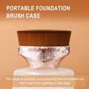 4 x Flat Top Foundation Makeup Brush - Hexagon Kabuki Powder Make Up Brushes Soft and Dense Bristles with Protective Case for Liquid, Blending, Body, Self-tanner, Cream, Buffing (Pink)