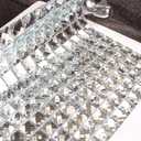 Diflart Mirror Backsplash, 3/4 Inch Silver Square, Crystal Diamond Mirror Glass Mosaic Tile for Kitchen Bathroom Wall, Pack of 5 Sheets