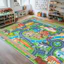 8'x10' Car Rug Play Mat for Kids, Road Rugs Playmat for Kids Room
