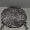 Round Folding TV Tray/TV Trays Dinner Snack Trays Table,Portable Foldable Table Small Sofa Bedside Tables with Light Weight, 17.5 x 17.5 x 26 in(Black Marble) (1pc)